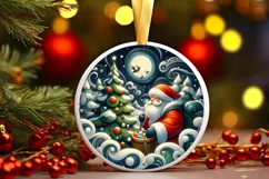 Round Christmas Ornament Sublimation|Clipart Product Image 1