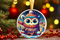 Round Christmas Ornament Sublimation|Clipart Product Image 1