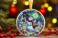 Round Christmas Ornament Sublimation|Clipart Product Image 2
