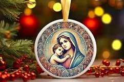 Round Christmas Ornament Sublimation|Clipart Product Image 1