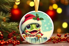 Round Christmas Ornament Sublimation|Clipart Product Image 1