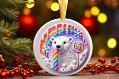 Round Christmas Ornament Sublimation|Clipart Product Image 2