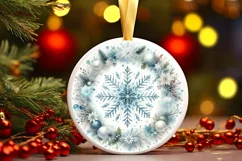 Round Christmas Ornament Sublimation|Clipart Product Image 1