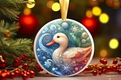 Round Christmas Ornament Sublimation|Clipart Product Image 1