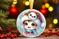 Round Christmas Ornament Sublimation|Clipart Product Image 2
