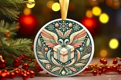 Round Christmas Ornament Sublimation|Clipart Product Image 2