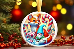 Round Christmas Ornament Sublimation|Clipart Product Image 2