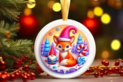 Round Christmas Ornament Sublimation|Clipart Product Image 2