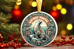 Round Christmas Ornament Sublimation|Clipart Product Image 1