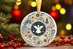 Round Christmas Ornament Sublimation|Clipart Product Image 2