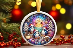 Round Christmas Ornament Sublimation|Clipart Product Image 2