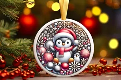 Round Christmas Ornament Sublimation|Clipart Product Image 2