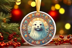 Round Christmas Ornament Sublimation|Clipart Product Image 1