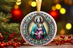 Round Christmas Ornament Sublimation|Clipart Product Image 2