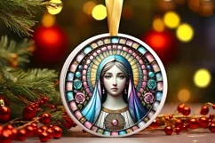 Round Christmas Ornament Sublimation|Clipart Product Image 2