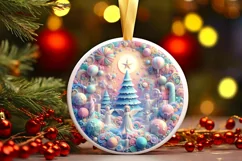 Round Christmas Ornament Sublimation|Clipart Product Image 1