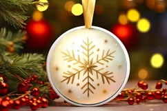 Round Christmas Ornament Sublimation|Clipart Product Image 3