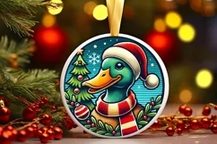 Round Christmas Ornament Sublimation|Clipart Product Image 2