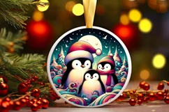 Round Christmas Ornament Sublimation|Clipart Product Image 1