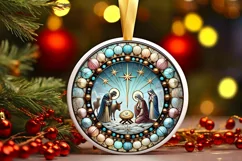 Round Christmas Ornament Sublimation|Clipart Product Image 1