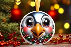 Shiny Christmas Parrot Ornament Sublimation PNG Product Image 3