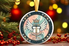Round Christmas Ornament Sublimation|Clipart Product Image 2
