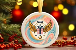 Round Christmas Ornament Sublimation|Clipart Product Image 2