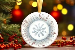 Round Christmas Ornament Sublimation|Clipart Product Image 1