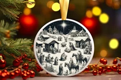 Round Christmas Ornament Sublimation|Clipart Product Image 1