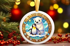 Round Christmas Ornament Sublimation|Clipart Product Image 2