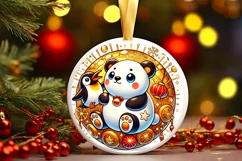 Round Christmas Ornament Sublimation|Clipart Product Image 2