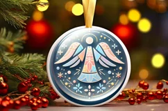 Round Christmas Ornament Sublimation|Clipart Product Image 2