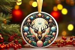 Round Christmas Ornament Sublimation|Clipart Product Image 1