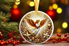 Round Christmas Ornament Sublimation|Clipart Product Image 2