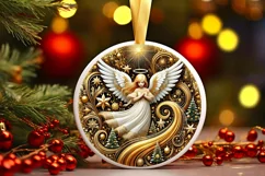 Round Christmas Ornament Sublimation|Clipart Product Image 2