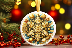 Round Christmass Ornament PNG Product Image 1