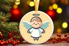 Round Christmas Ornament Sublimation|Clipart Product Image 2