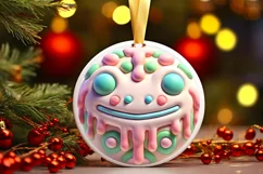 Round Christmas Ornament Sublimation|Clipart Product Image 2
