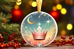 Round Christmas Ornament Sublimation|Clipart Product Image 2