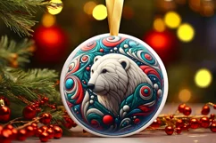 Round Christmas Ornament Sublimation|Clipart Product Image 2