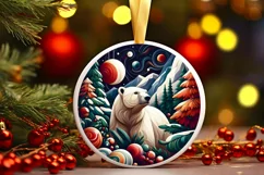 Round Christmas Ornament Sublimation|Clipart Product Image 2