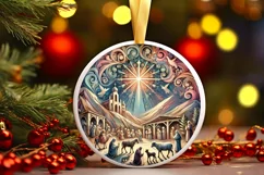 Round Christmas Ornament Sublimation|Clipart Product Image 1