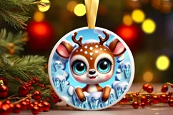 Round Christmas Ornament Sublimation|Clipart Product Image 2
