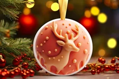 Decoration Christmas Deer Sublimation PNG Product Image 1