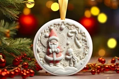 Round Christmas Ornament Sublimation|Clipart Product Image 2