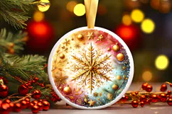 Round Christmass Ornament PNG Product Image 1