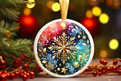 Round Christmas Ornament Sublimation|Clipart Product Image 3