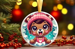 Round Christmas Ornament Sublimation|Clipart Product Image 2