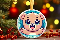 Round Christmas Ornament Sublimation|Clipart Product Image 2