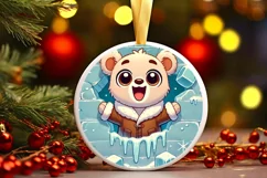 Round Christmas Ornament Sublimation|Clipart Product Image 2